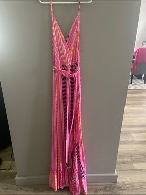 Cupshe Pink Multicolor Striped Maxi Dress